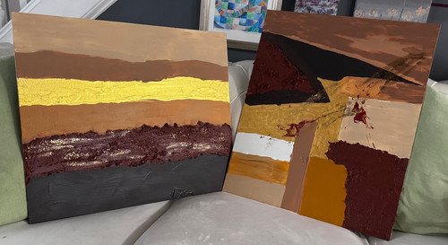 Diptych two original mixed - diptych,